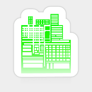 8-bit city Green Version T-Shirt Sticker